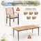 Costway 9 PCS Patio Dining Set 79" Rectangle Dining Tables with 8 Wooden Armchairs